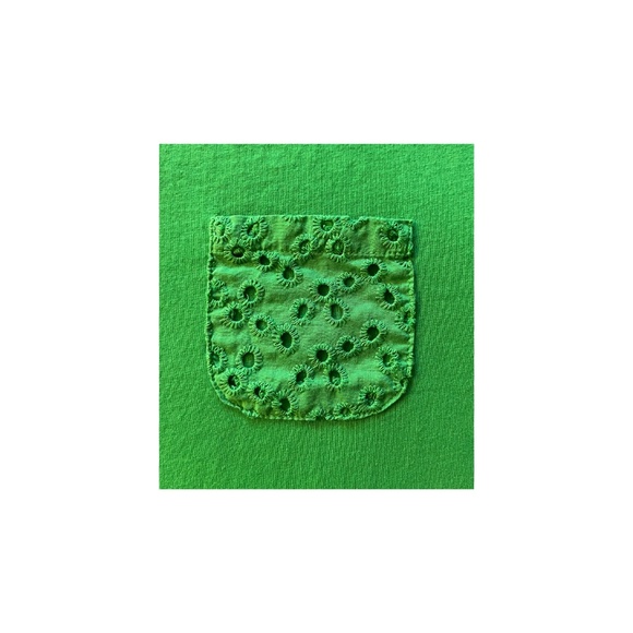 Tommy Hilfiger Green Tee with Eyelet Detail & Pocket-Size Small - Picture 3 of 4